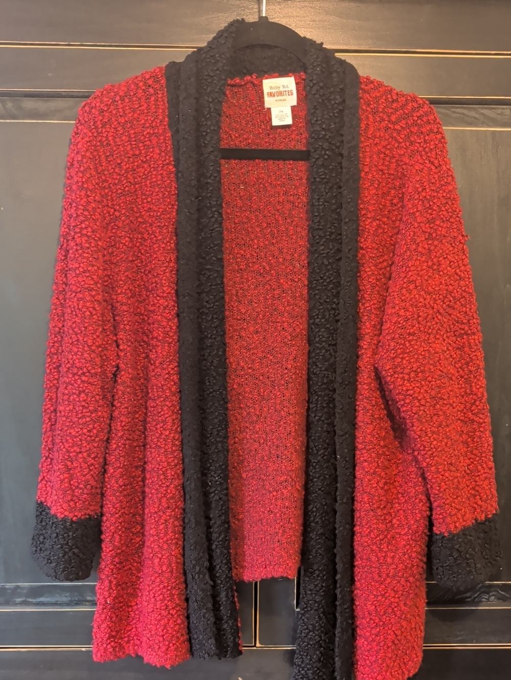 Ruby Rd. Favorites Red Sweater with Black Trim